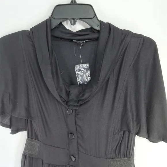 DOUBLE ZERO FLUTTER SLEEVE COWL NECK DRESS SIZE MEDIUM - Picture 2 of 7